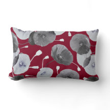 Moderne Elegante Gray Poppy Blume Burgund
