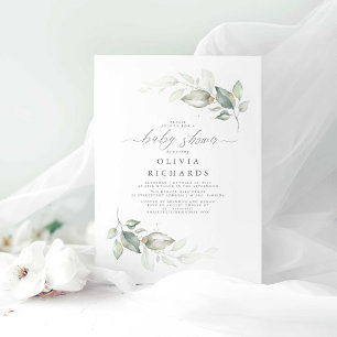 Moderne elegante Grünanlage Niedliche Kinderdusche Einladung