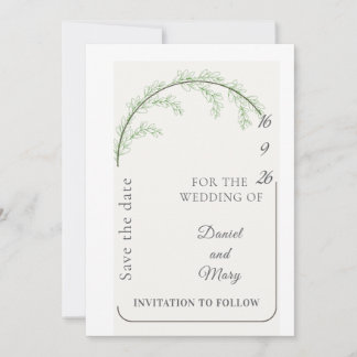 Moderne elegante Grünarchitektur Save The Date Einladung