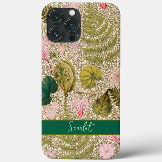 Moderne, elegante grüne Frühlingsprobe Blätter und Case-Mate iPhone Hülle (Rückseite)