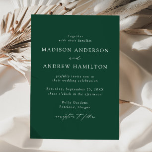 Moderne elegante grüne Hochzeitsschrift Einladung
