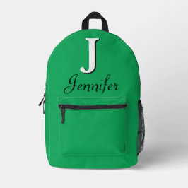 Moderne elegante grüne Monogram Bedruckter Rucksack
