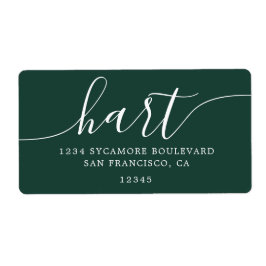 Moderne elegante grüne Script-Rücksendeadresse