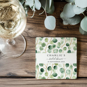 Moderne elegante Grünzeug-Brautparty Rechteckiger Pappuntersetzer