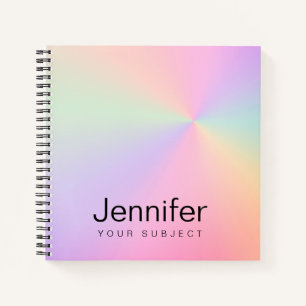 Moderne elegante gürtelförmige bunte holografische notizbuch