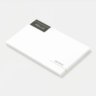 Moderne Elegante Hallo mit goldenen Streifen Post-it Klebezettel