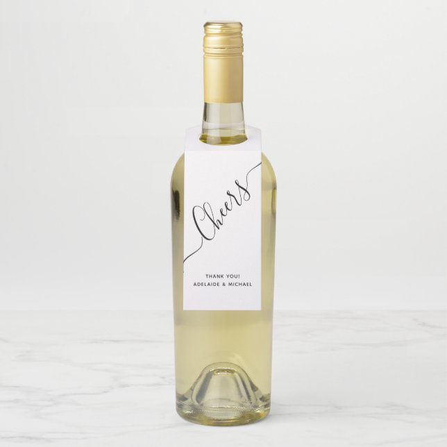 Moderne, elegante, handgeschriebene Skriptbenutzer Flaschenanhänger (Auf Flasche)