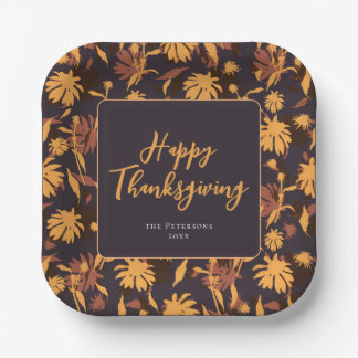 Moderne elegante Happy Thanksgiving-Kongressabgeor Pappteller