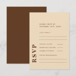 Moderne elegante helle Beige Einfache Hochzeit RSVP Karte
