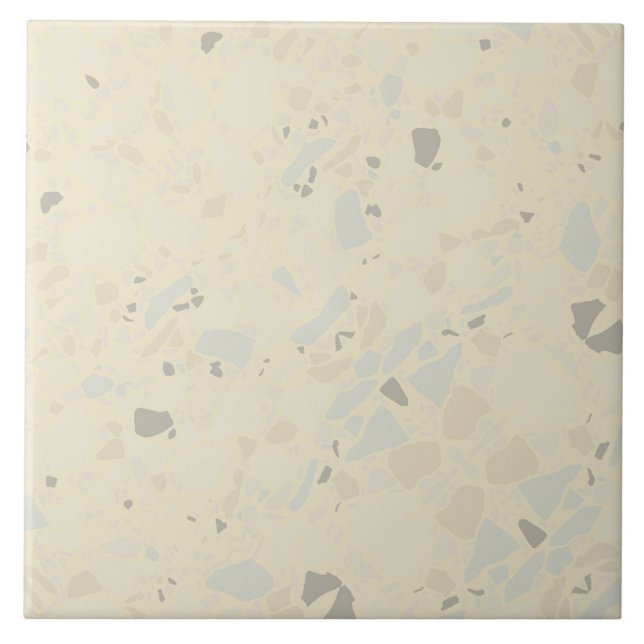 Moderne Elegante Hellgelbe Terrazzo Fliese (Vorderseite)
