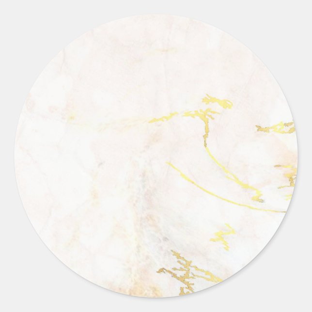 Moderne Elegante hinzufügen Sie Ihre Text Gold Mar Runder Aufkleber (Vorderseite)