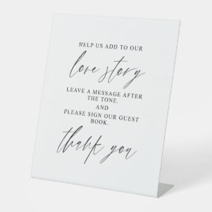 Moderne elegante Hochzeit Audio-Gästebuch-Schild Sockelschild