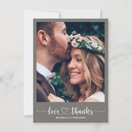 Moderne Elegante Hochzeit Danke Foto Card