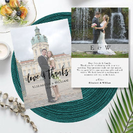 Moderne, elegante Hochzeit des Minimalistischen Fo Dankeskarte