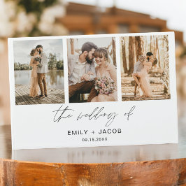 Moderne elegante Hochzeit im Minimalistischen Foto Gästebuch