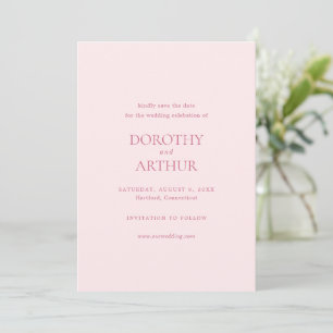 Moderne elegante Hochzeit in Rosa Save The Date