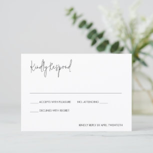 Moderne elegante Hochzeit RSVP Karte