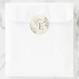 Moderne elegante Hochzeit Runder Aufkleber