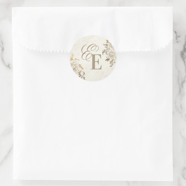 Moderne elegante Hochzeit Runder Aufkleber (Tasche)