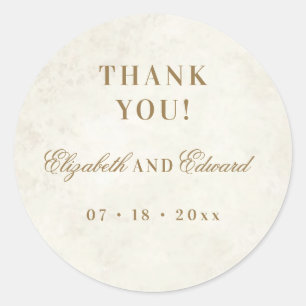 Moderne elegante Hochzeit Runder Aufkleber