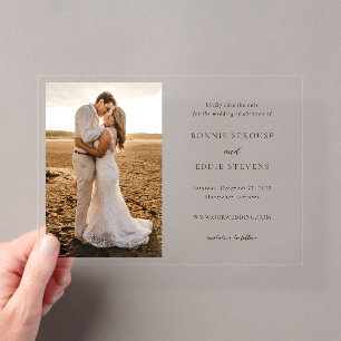 Moderne elegante Hochzeit - Save-the-Date-Karte mi Acryleinladungen
