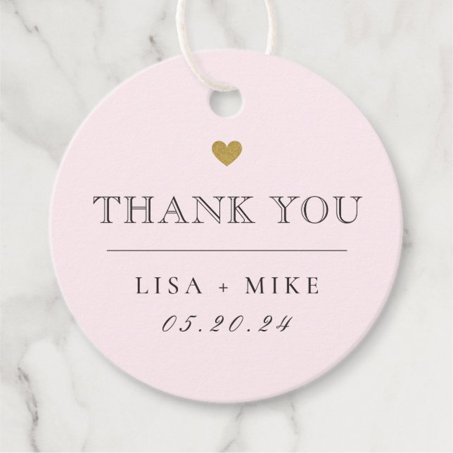 Moderne, elegante Hochzeit Vielen Dank Geschenkanhänger (Vorderseite)