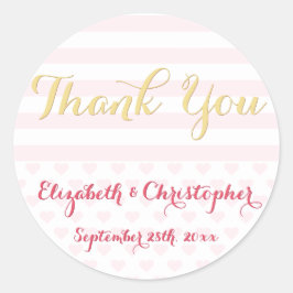 Moderne elegante Hochzeit Vielen Dank Runder Aufkleber