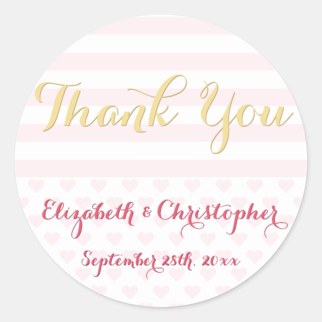 Moderne elegante Hochzeit Vielen Dank Runder Aufkleber (Vorderseite)