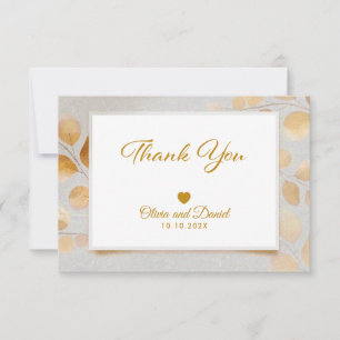 Moderne elegante Hochzeits-Dankeskarten mit golden Dankeskarte
