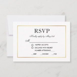 Moderne elegante Hochzeits-RSVP-Karte Schwarz Weiß RSVP Karte