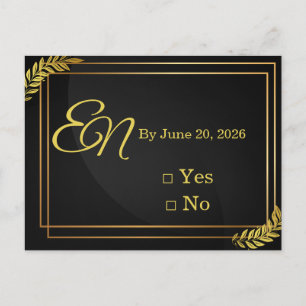 Moderne elegante Hochzeits-RSVP-Vorlage Edita Postkarte