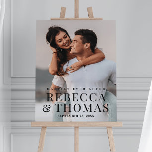 Moderne elegante Hochzeitsbegrüßung mit Foto Poster