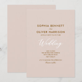 moderne elegante Hochzeitseinladung in sanftem Ros Einladung
