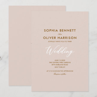 moderne elegante Hochzeitseinladung in sanftem Ros Einladung