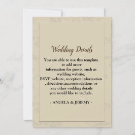 moderne, elegante Hochzeitsempfehlung Einladung