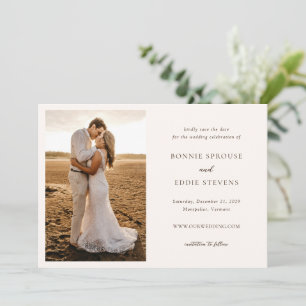 Moderne elegante Hochzeitsfotos Save The Date