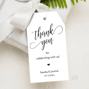 Moderne elegante Hochzeitsgeschenke Danke Geschenkanhänger