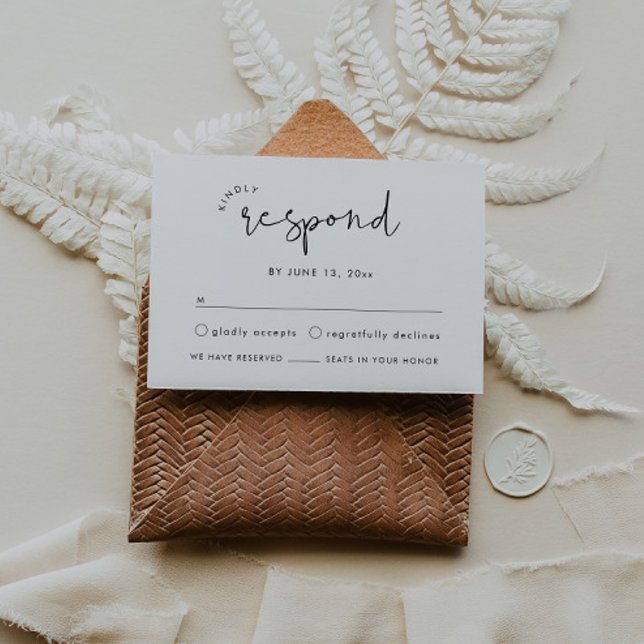 Moderne elegante Hochzeitskarte RSVP Begleitkarte (Von Creator hochgeladen)