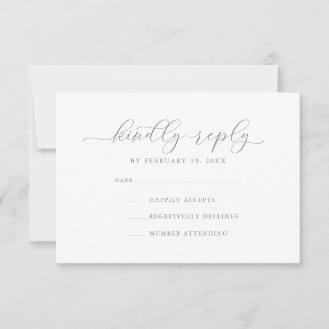 Moderne elegante Hochzeitskarte RSVP Einladung (Vorderseite)