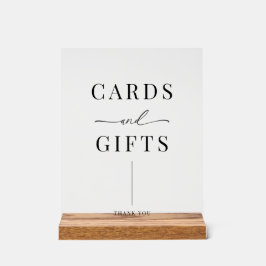 Moderne elegante Hochzeitskarten und Geschenke Acrylschild