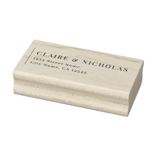 Moderne elegante Hochzeitskautschuk-Rücksendeadres Gummistempel