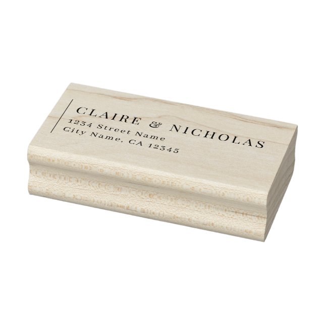 Moderne elegante Hochzeitskautschuk-Rücksendeadres Gummistempel (Stempel)