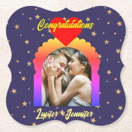 Moderne elegante Hochzeitskunst nach Maß - ein Ges Untersetzer