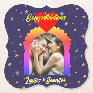 Moderne elegante Hochzeitskunst nach Maß - ein Ges Untersetzer