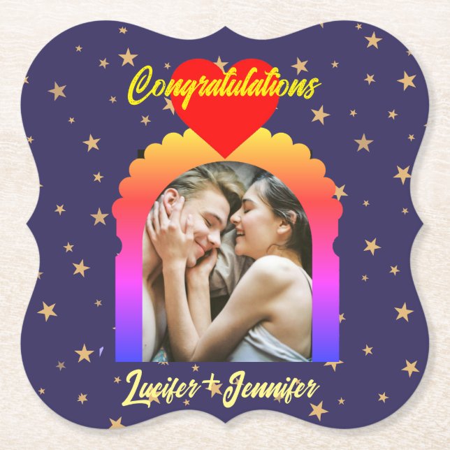 Moderne elegante Hochzeitskunst nach Maß - ein Ges Untersetzer (Vorderseite)