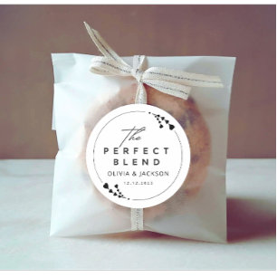 Moderne elegante Hochzeitspaar schwarzer Text  Runder Aufkleber