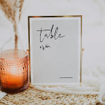 Moderne, elegante Hochzeitsstiftung Tischnummer<br><div class="desc">Dies ist eine moderne, elegante Hochzeitsfeier-Tischnummer. Bearbeiten Sie die meisten Texte und alle Schriftart und Hintergrundfarben. // Für passende Artikel besuchen Sie bitte die "EMMA" Kollektion im Sincerely By Nicole Zazzle Store. * Wenn Ihnen dieses Design gefällt, Sie es aber nicht für etwas finden, das Sie suchen, wenden Sie sich...</div>