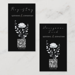 Moderne elegante Hochzeitsstimmung in Schwarz-Weiß Visitenkarte