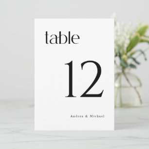 Moderne elegante Hochzeitstischnummern 5x7 Einladung
