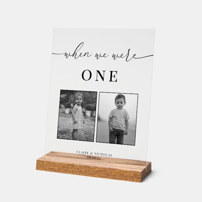 Moderne, elegante Hochzeitzeitzeitzeitzeitzeitzeit Acrylschild (Winkel)